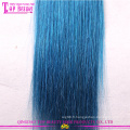 2016 vente chaude couleur bleu de haute qualité 100 % indien ombre bande remy extension ruban gros cheveux extension de cheveux